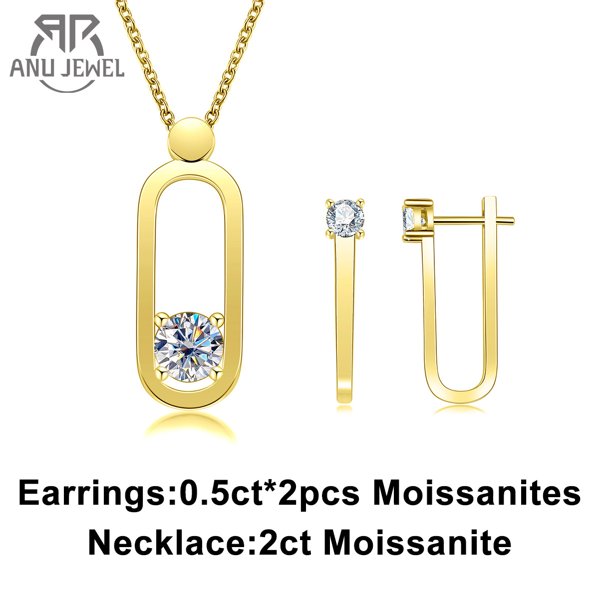 Ansi Chain - AnuJewel 2ct D 컬러 Moissanite 핀