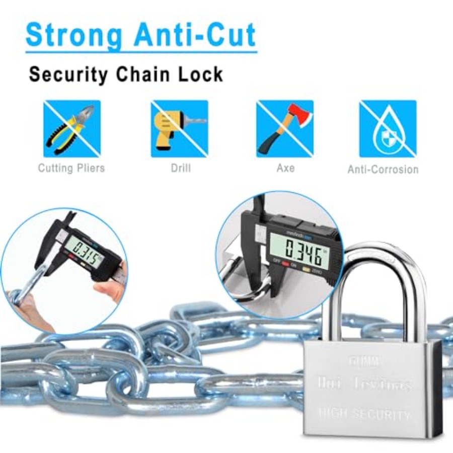 견고한 39인치 8mm 아연 도금 녹 방지 및 도난 방 - Bike Chain 리뷰 및 가격